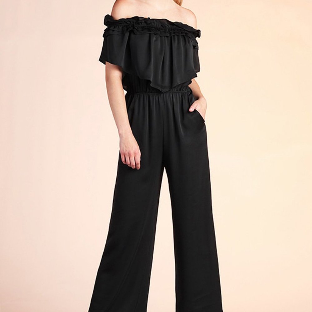 Double Ruffle Off Shoulder Jumpsuit